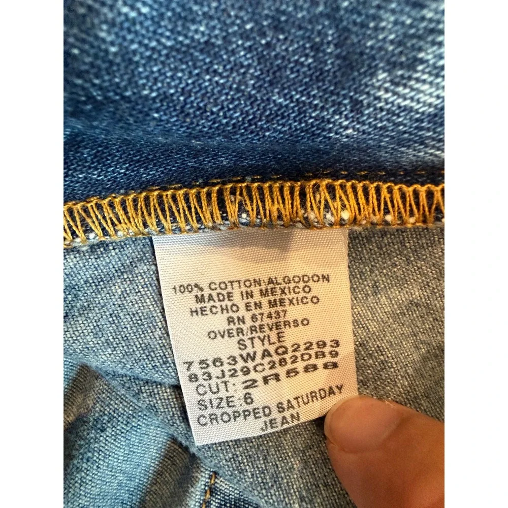 VTG Polo Jeans Co Ralph Lauren Cropped Saturday Jean Light Wash Blue Denim Sz 6